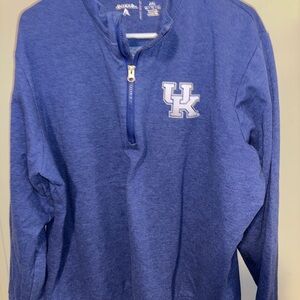 Antigua Blue Zip Up Sweater